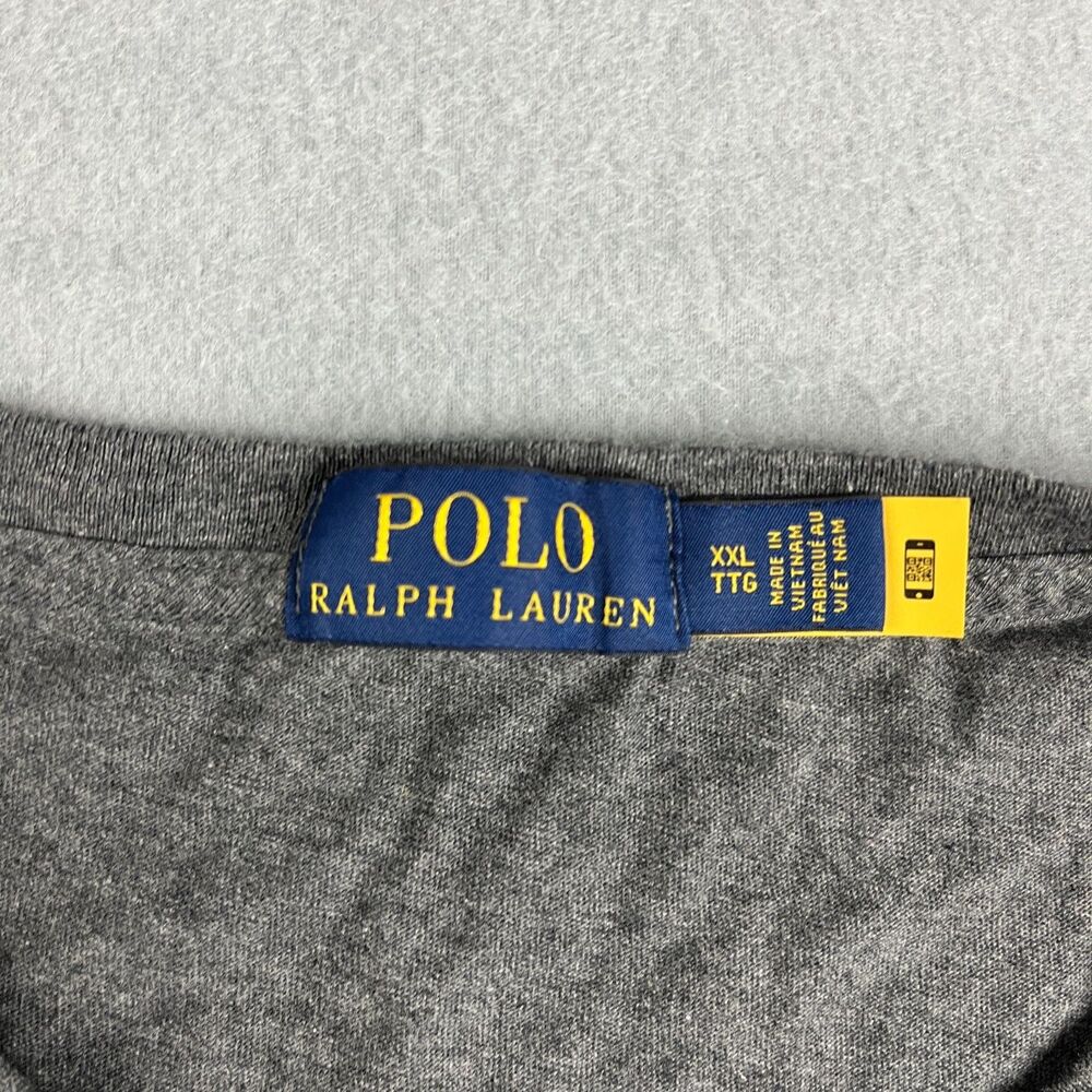 Polo Ralph Lauren Striped Logo Graphic Print T-Shirt Heather Gray Men's XXL - Picture 7 of 9